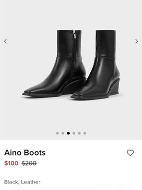 Vagabond Aino Black Leather Wedge Ankle Boots sz 38